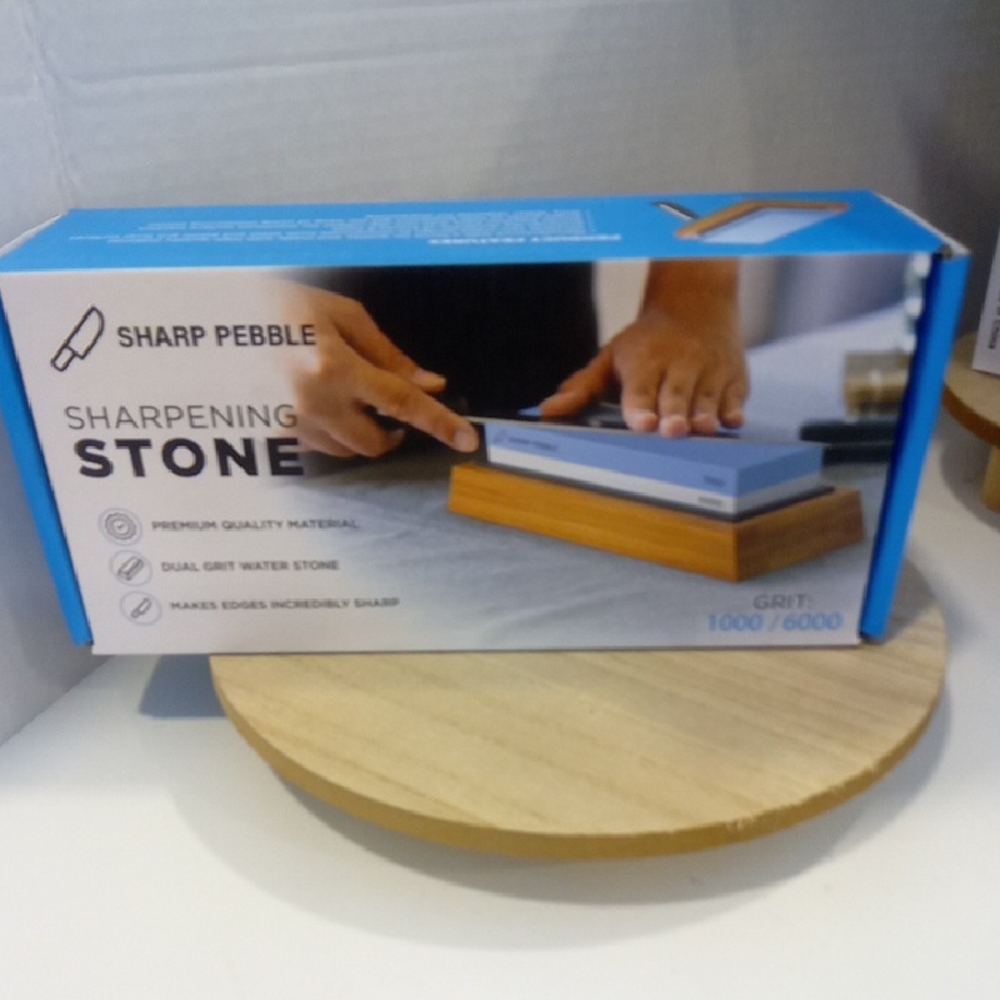Sharp Pebble Premium Whetstone Sharpening Stone with 2 Sided Dual Grit 1000/6000